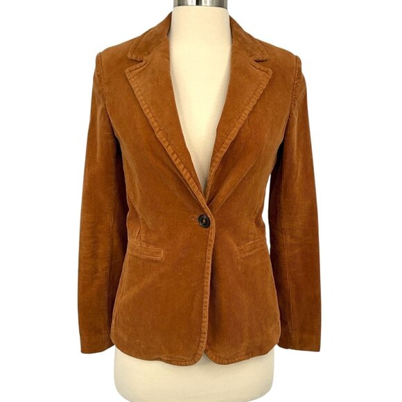 Alice + Olivia Jackets & Blazers - Alice + Olivia Macey Notched Collar Fitted Blazer Camel Brown Corduroy Size 0